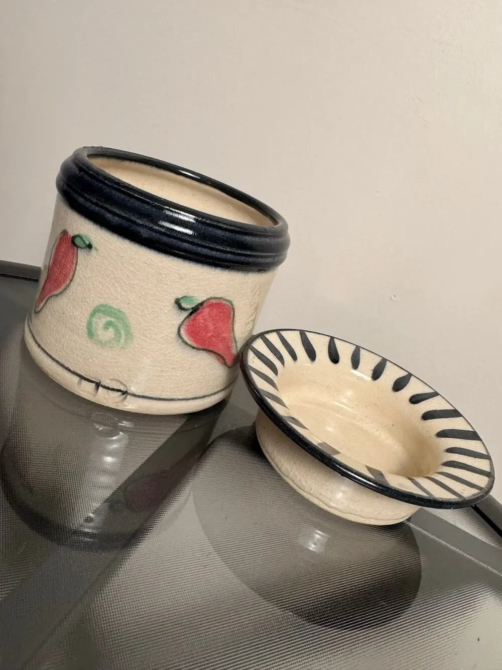 Weird Chili Pepper Pottery With Bowl Lid